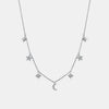 Dangling Diamond Star Moon Necklace