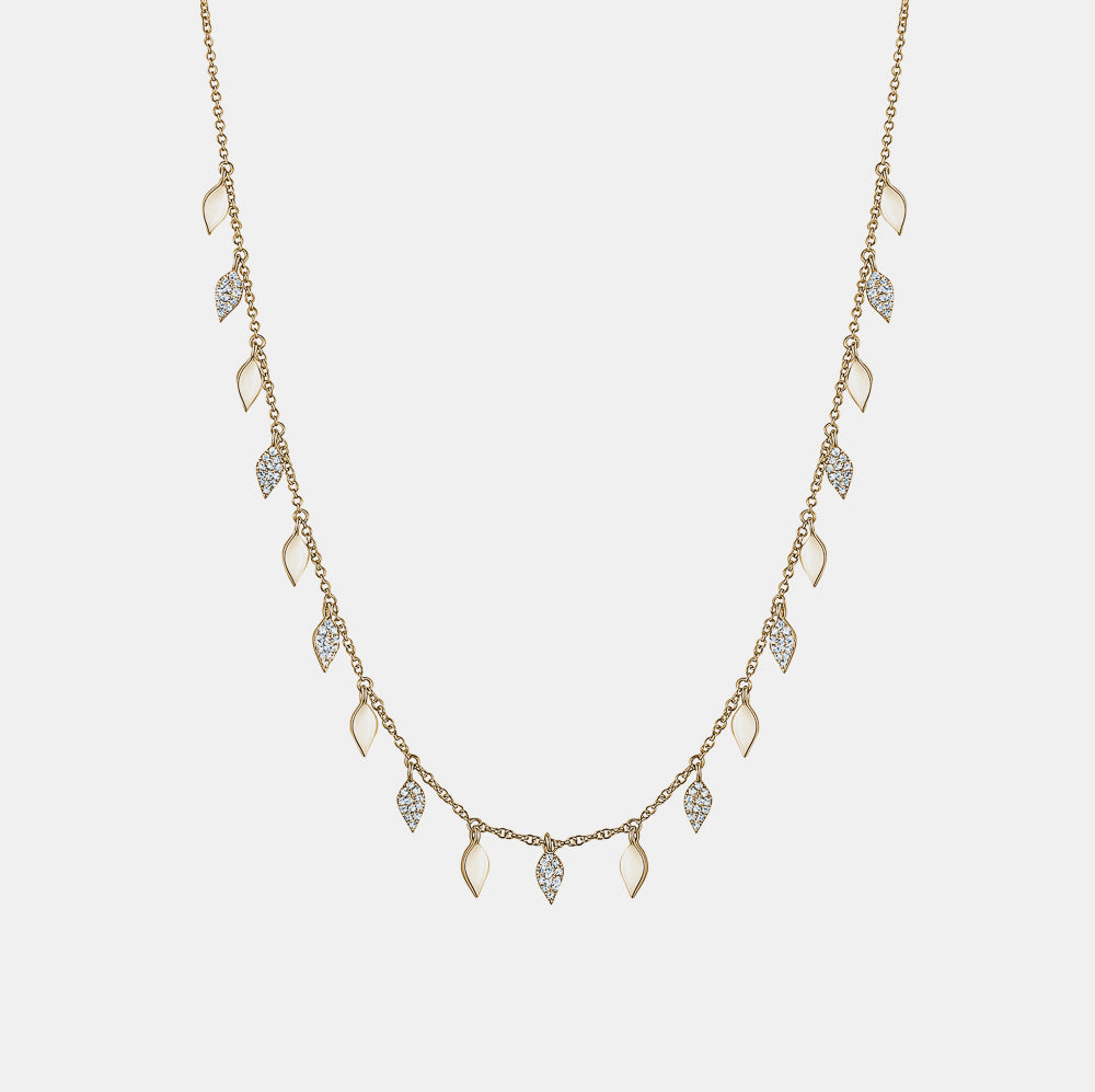 Collier Feuille en Diamant