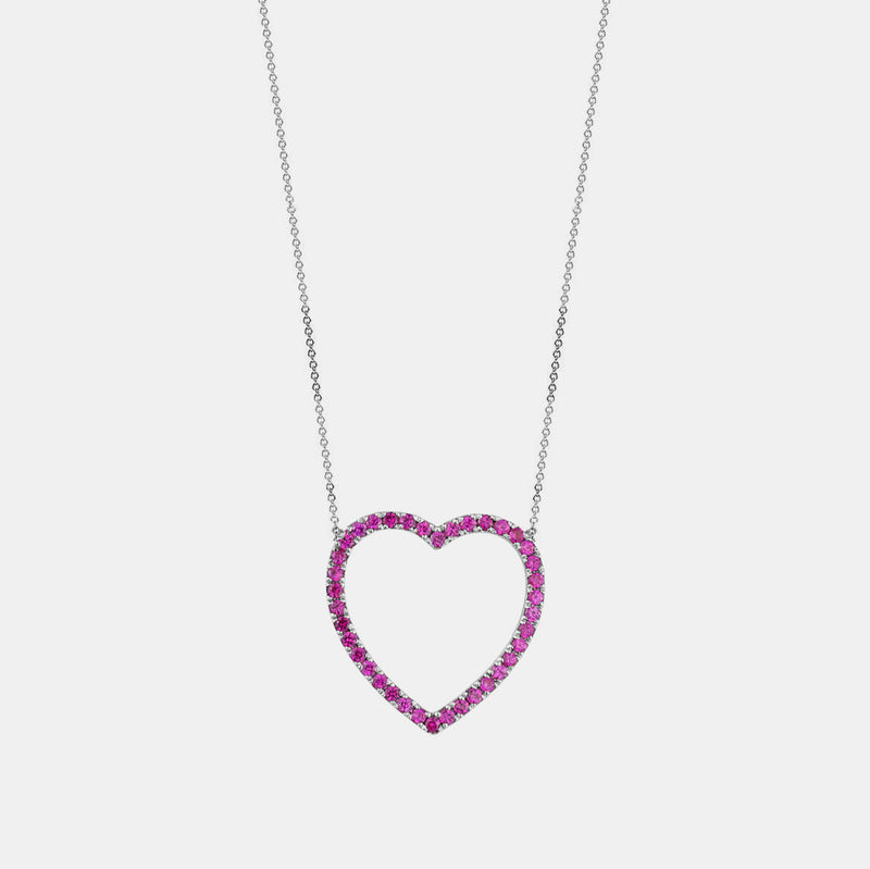 Jumbo Open Heart Ruby Necklace