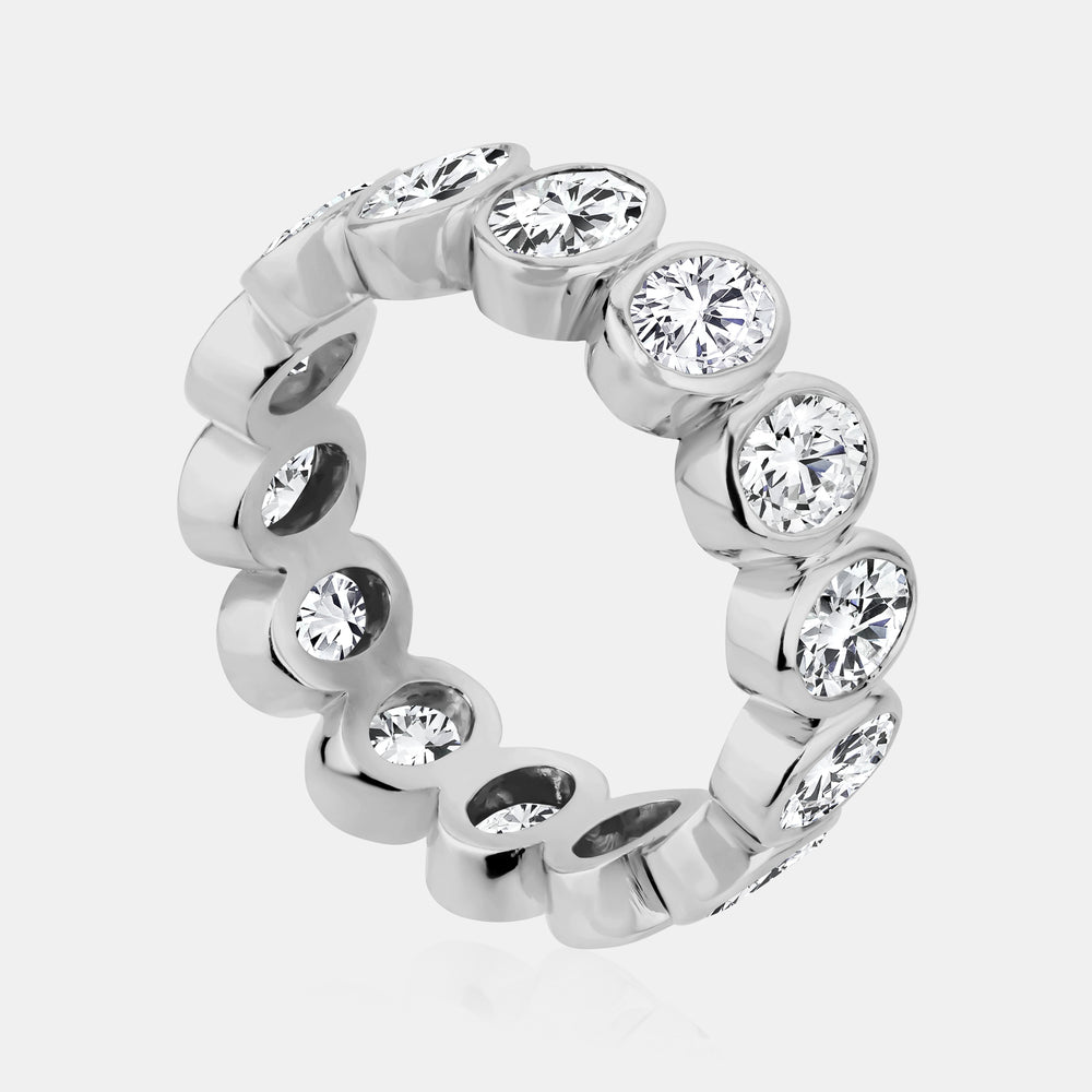 0.40ct Lab Grown Diamond Oval Bezel Set Eternity Band - 14K White Gold