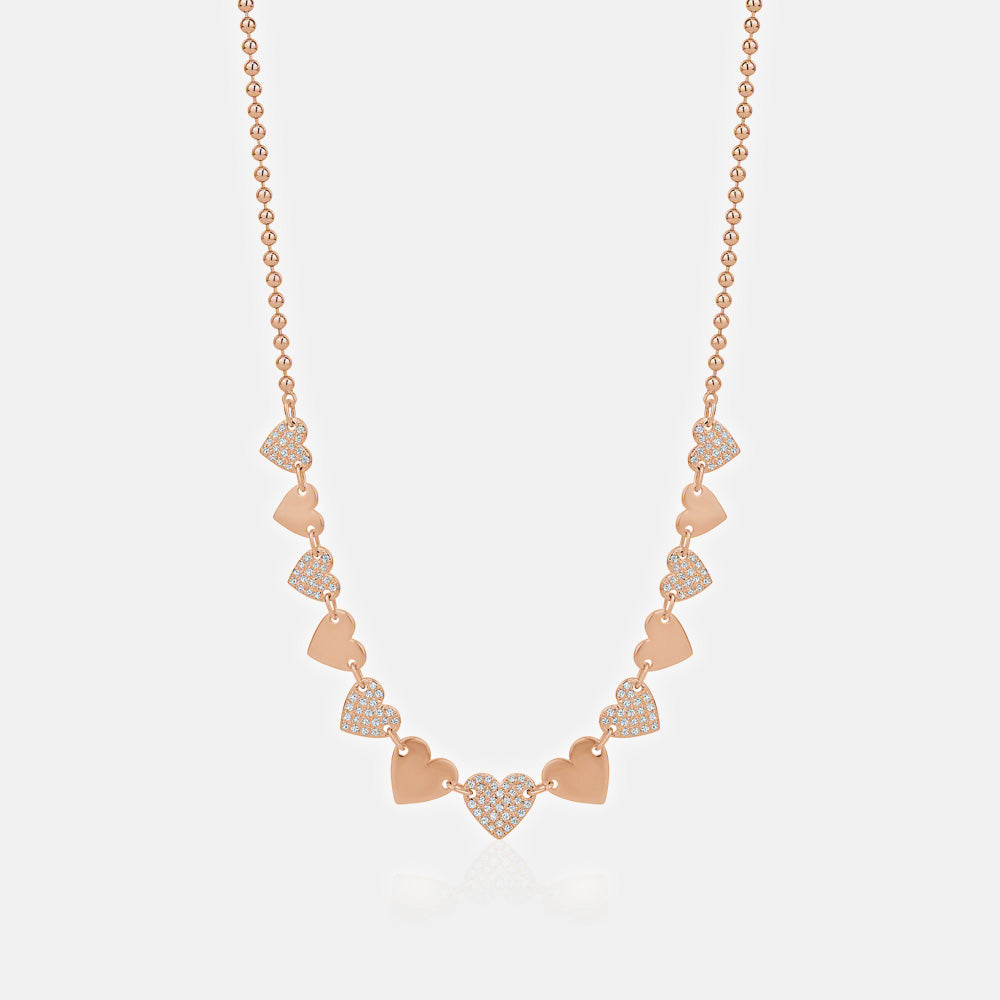 Diamond Heart Beaded Necklace
