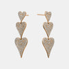 Boucles d'oreilles pendantes en forme de cœur de diamant