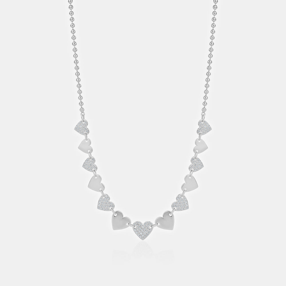 Diamond Heart Beaded Necklace