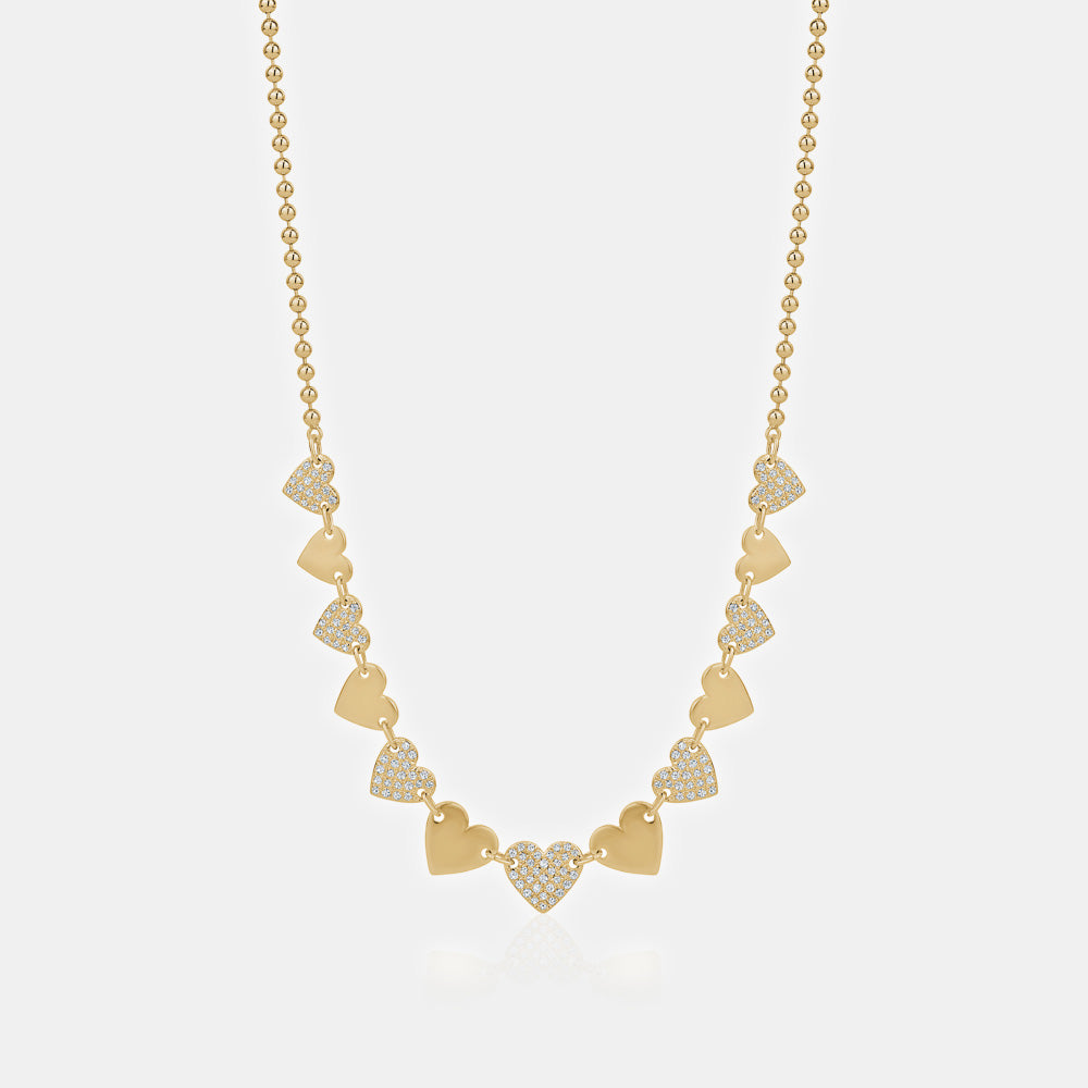 Diamond Heart Beaded Necklace