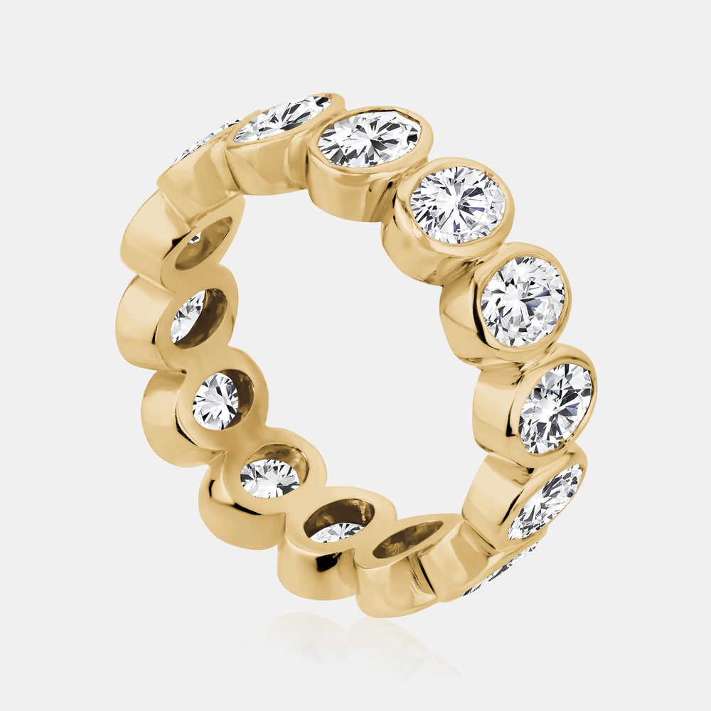0.40ct Lab Grown Diamond Oval Bezel Set Eternity Band - 14K Yellow Gold