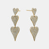 Boucles d'oreilles pendantes en forme de cœur de diamant