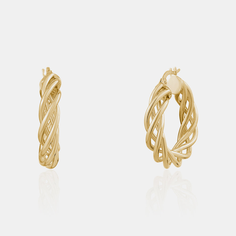 Open Gold Braided Hoops