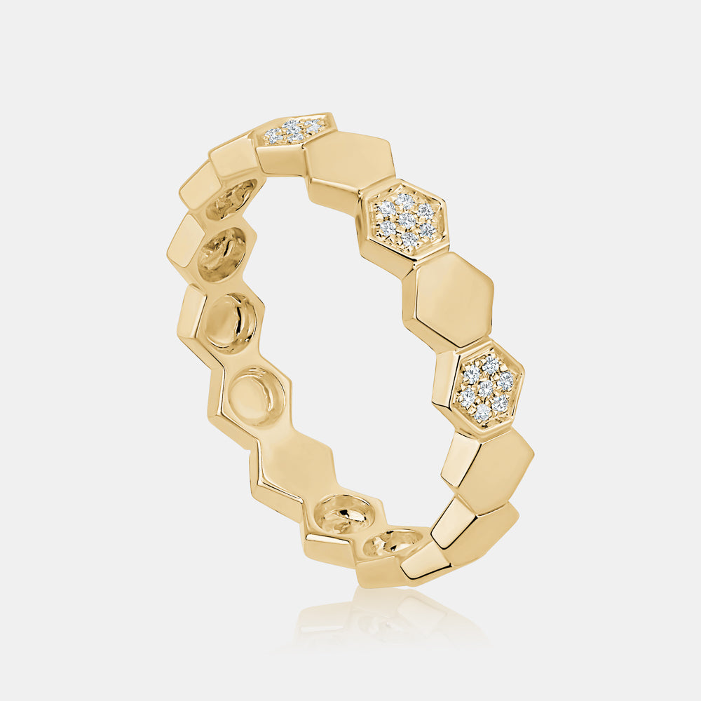 Diamond Hexagon Ring