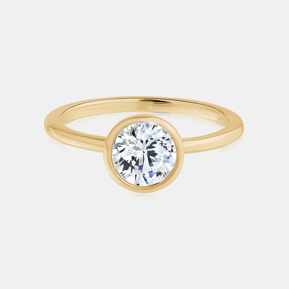 1.00 ct Round Bezel Lab Diamond Ring