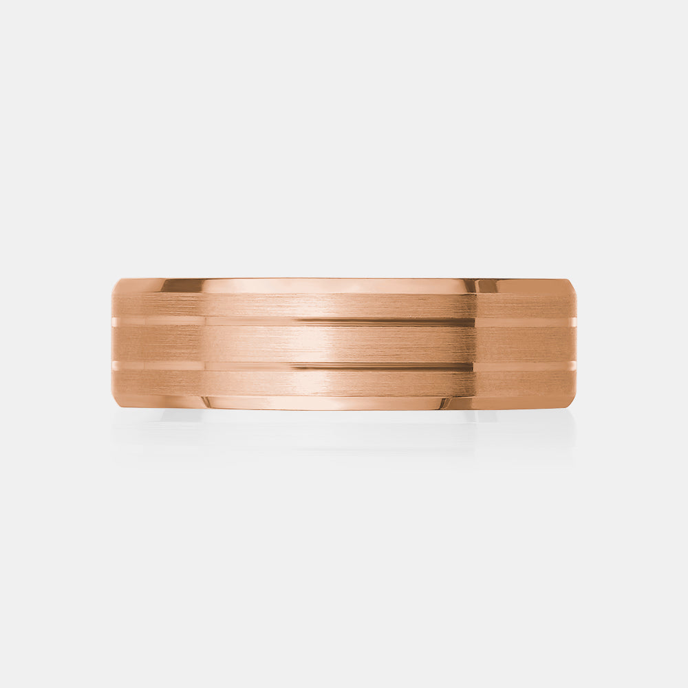 10K Matte Finish Double Line Wedding Band