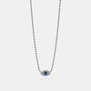 Diamond Sapphire Evil Eye Beaded Necklace
