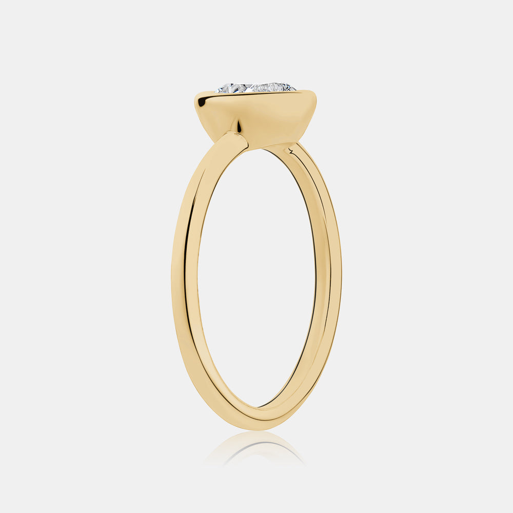 1.00 ct Round Bezel Lab Diamond Ring