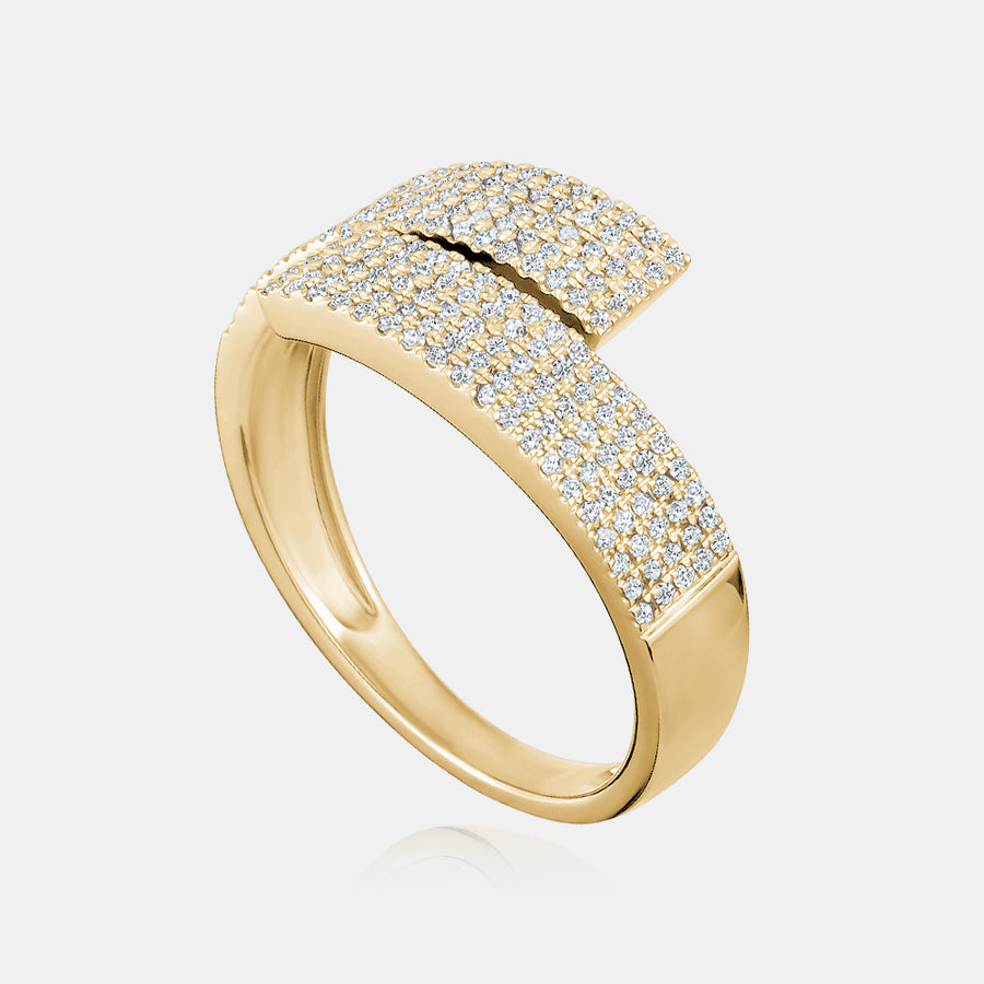 Bague enveloppante à gros diamants