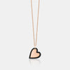 Collier en forme de cœur bordé de diamants noirs