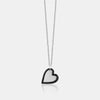 Collier en forme de cœur bordé de diamants noirs