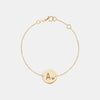 Bracelet disque d'or avec initiales personnalisées
