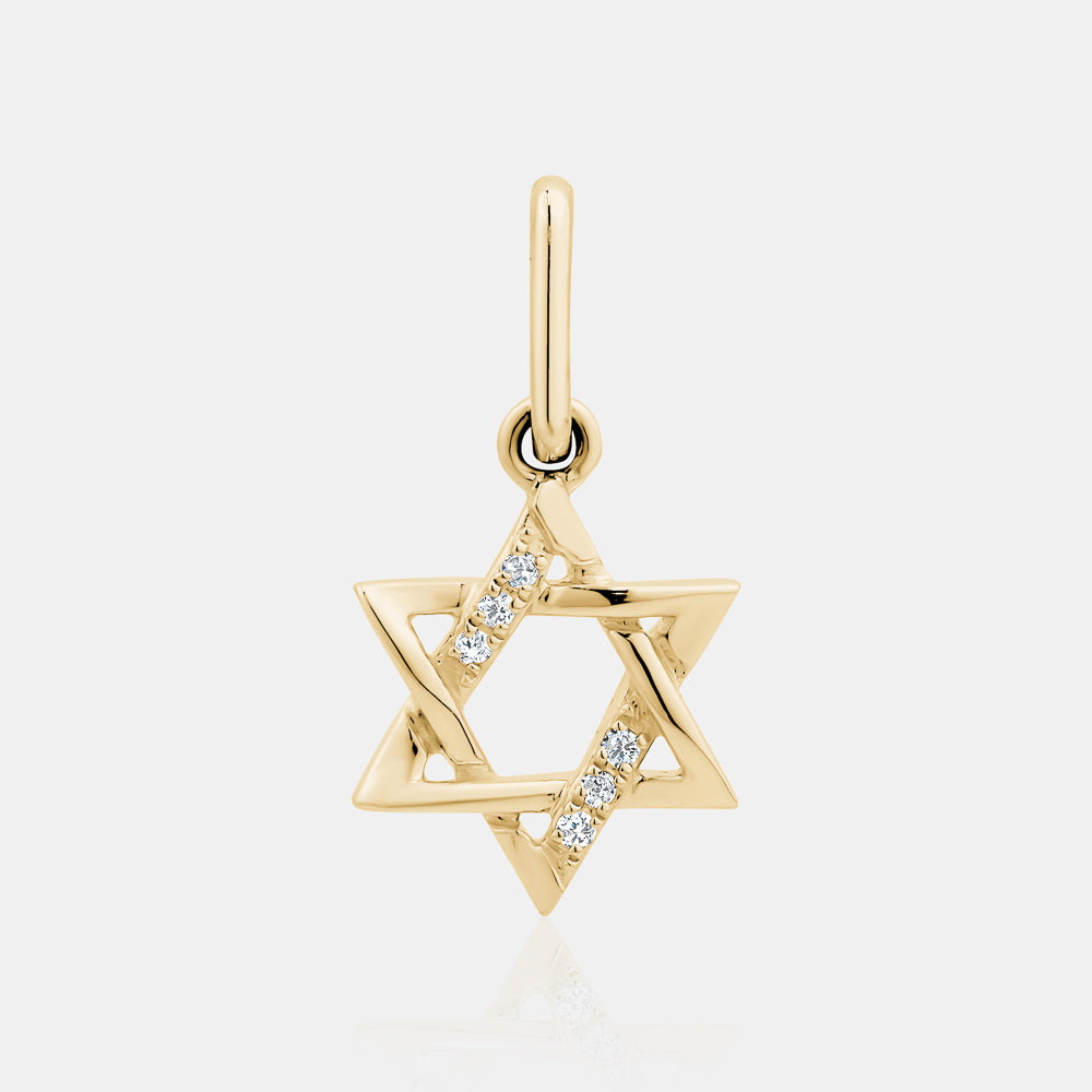 Half Diamond Star of David Charm