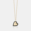 Collier en forme de cœur bordé de diamants noirs
