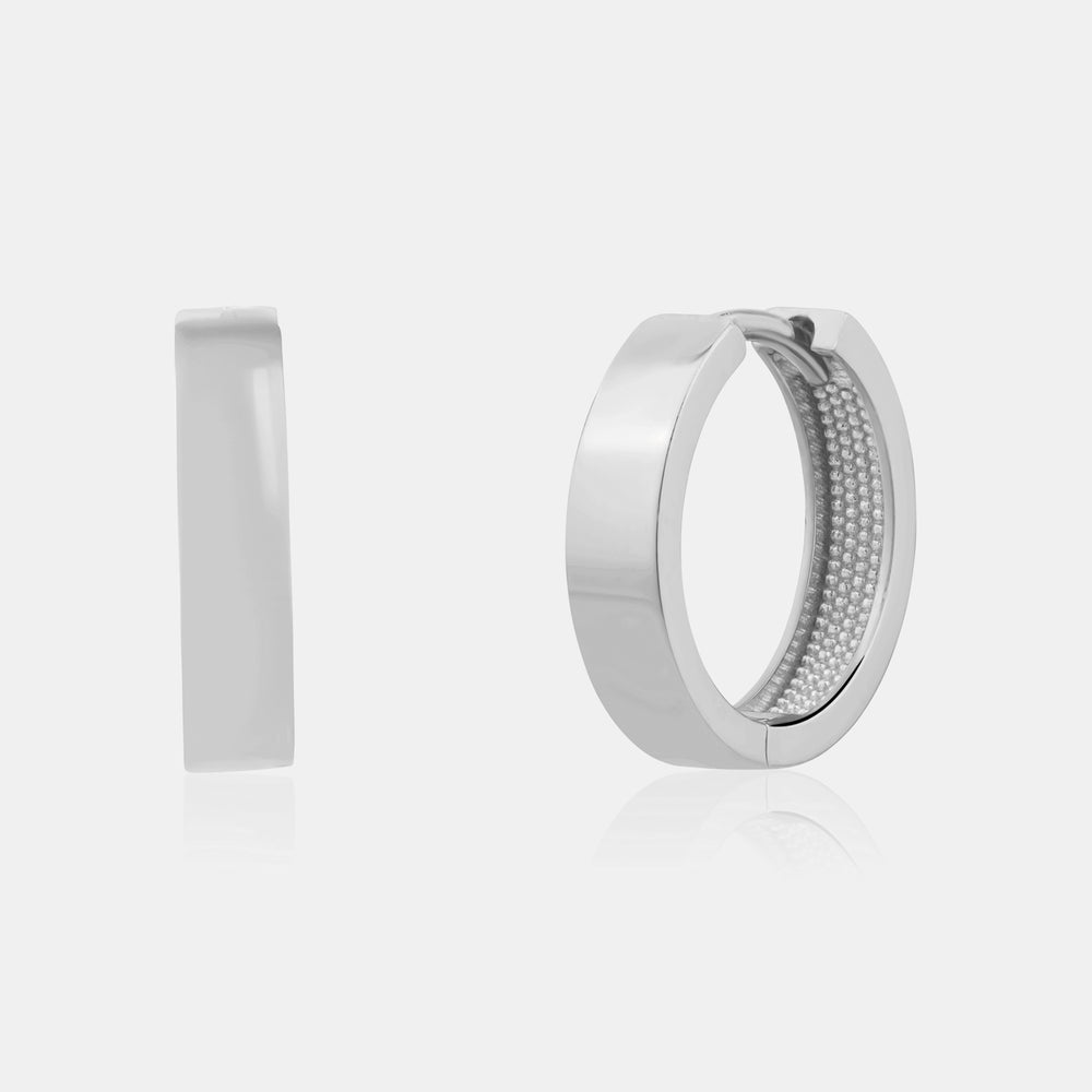 Mini Square Huggies - 10K White Gold