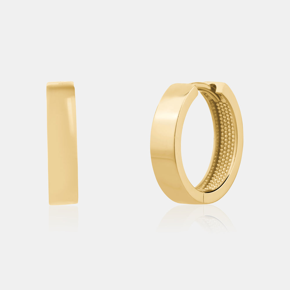 Mini Square Huggies - 10K Yellow Gold