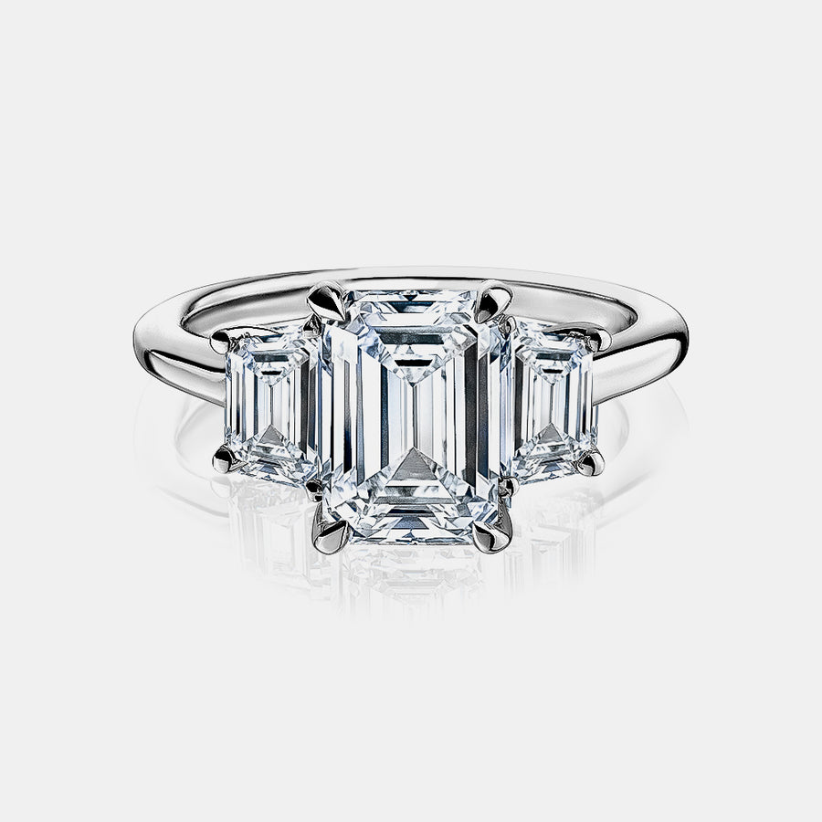 Bague à diamant de laboratoire émeraude de 2,48ct