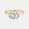 Bague à diamant de laboratoire ovale de 2,20 ct d'est en ouest