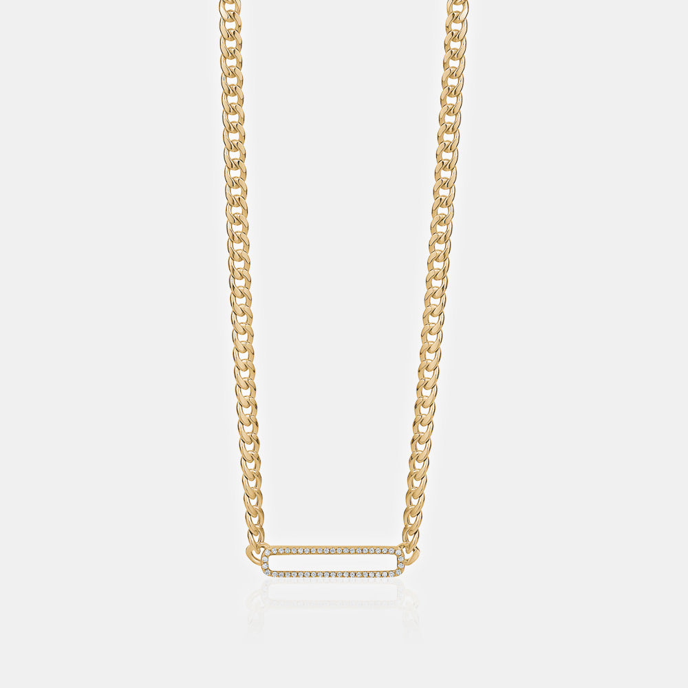 Mother of Pearl Cuban Chain Necklace