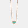 Collier baguette en émeraude verte