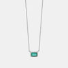 Collier baguette en émeraude verte