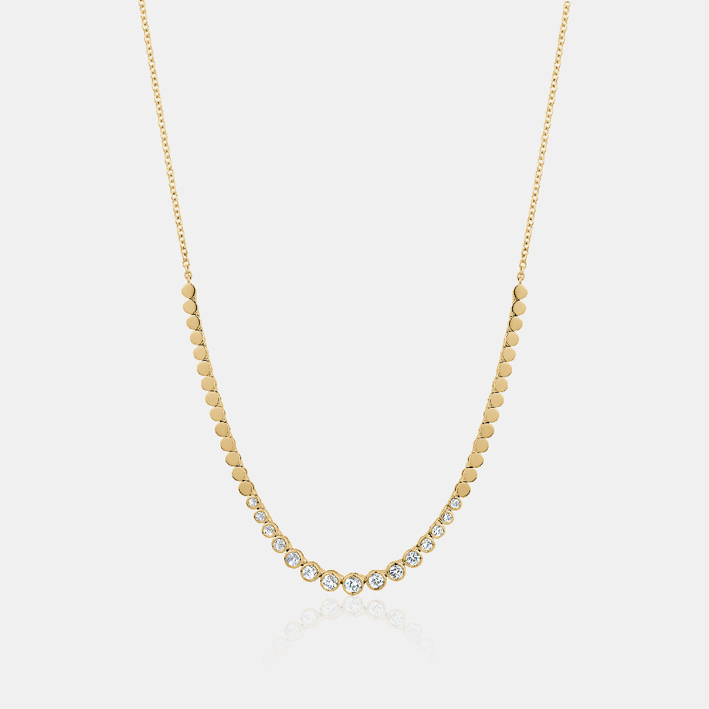 Graduated Bezel Set Diamond Necklace