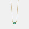 Collier baguette en émeraude verte