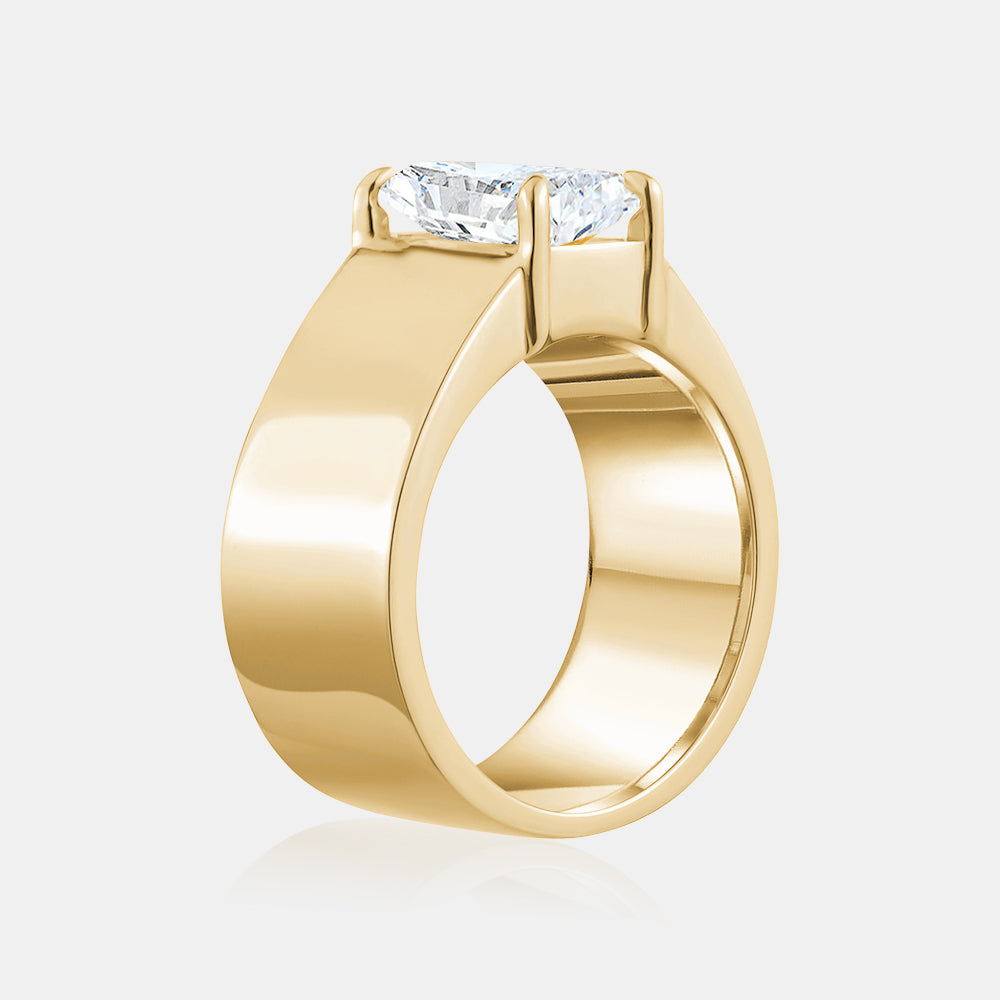 2ct Radiant Cut Lab Grown Cigar Band Engagement Ring