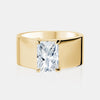 Bague de fiançailles 2ct Radiant Cut Lab Grown Cigar Band