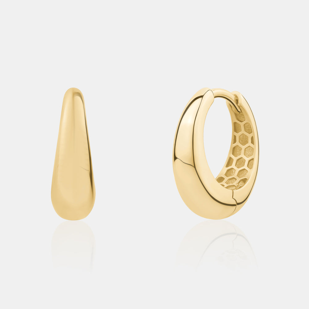 Dome Huggies - 10K Yellow Gold