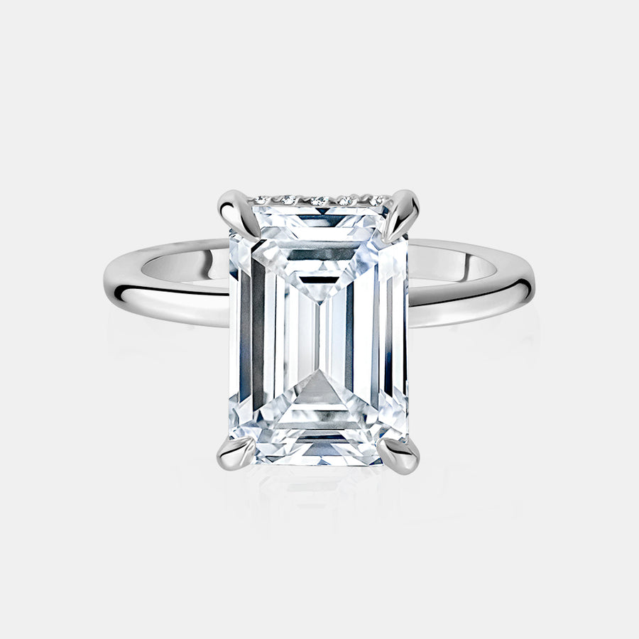 Bague à diamant de laboratoire émeraude de 5,03ct