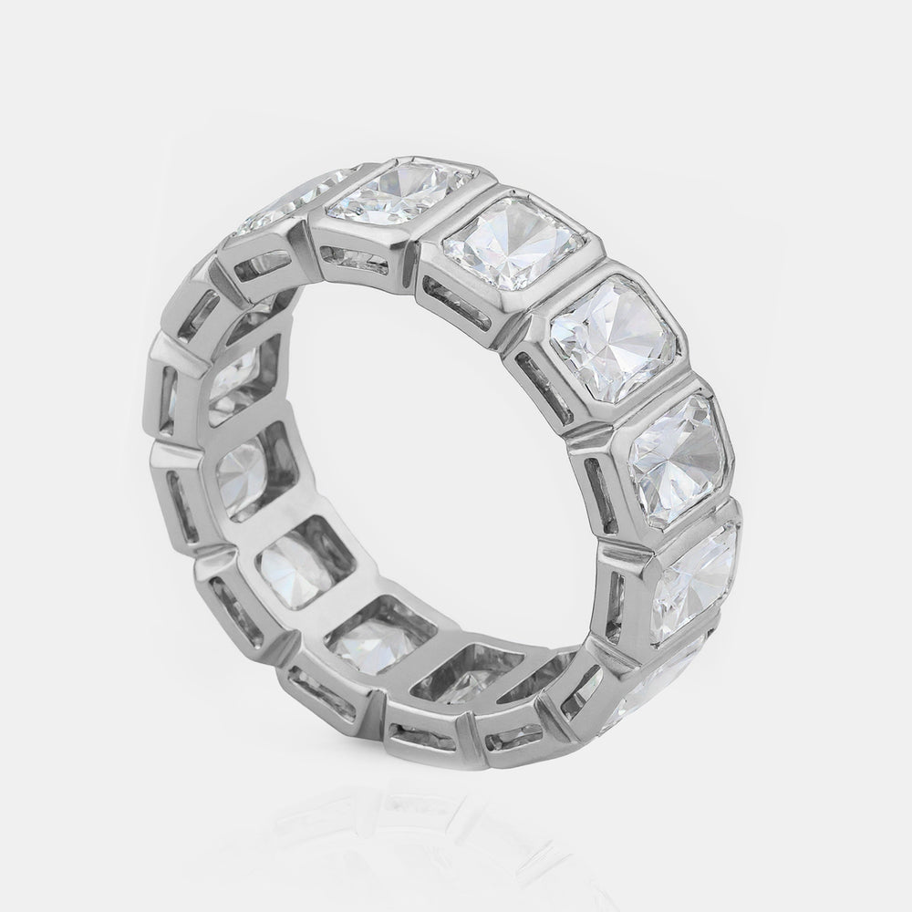 0.40ct Lab Grown Radiant Cut Bezel Eternity Ring - 14K Whtie Gold
