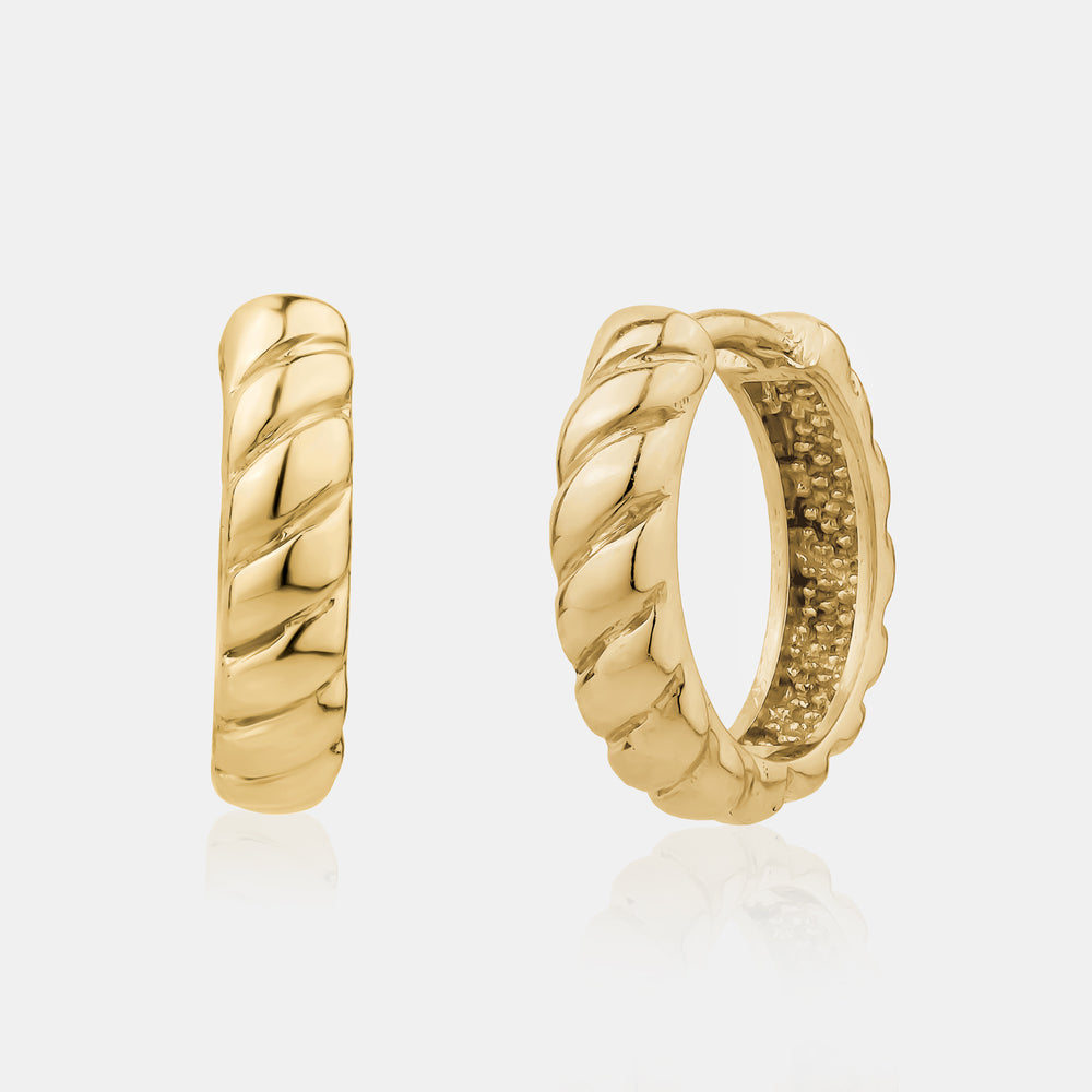 Braided Huggies - 10K Yellow Gold
