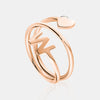 Bague spirale avec coeur et initiale