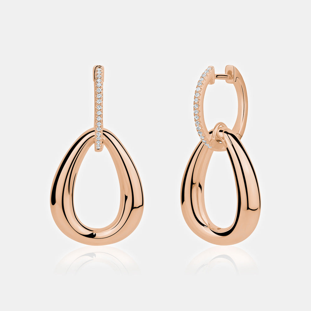 Open Teardrop Link Earrings