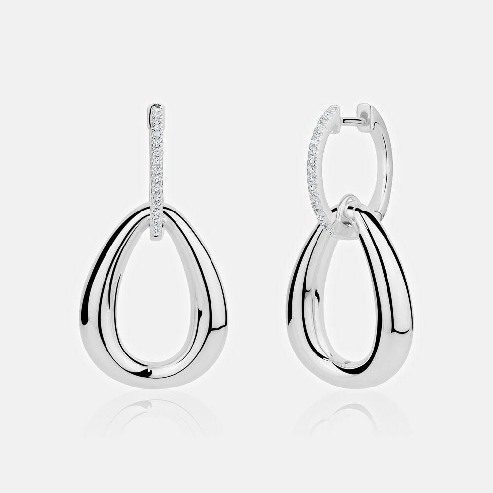 Open Teardrop Link Earrings