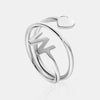 Bague spirale avec coeur et initiale