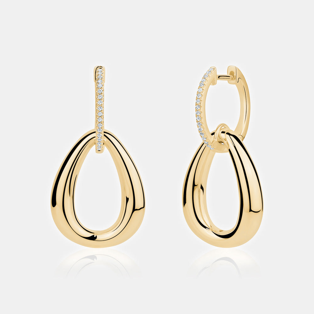 Open Teardrop Link Earrings