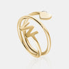 Bague spirale avec coeur et initiale