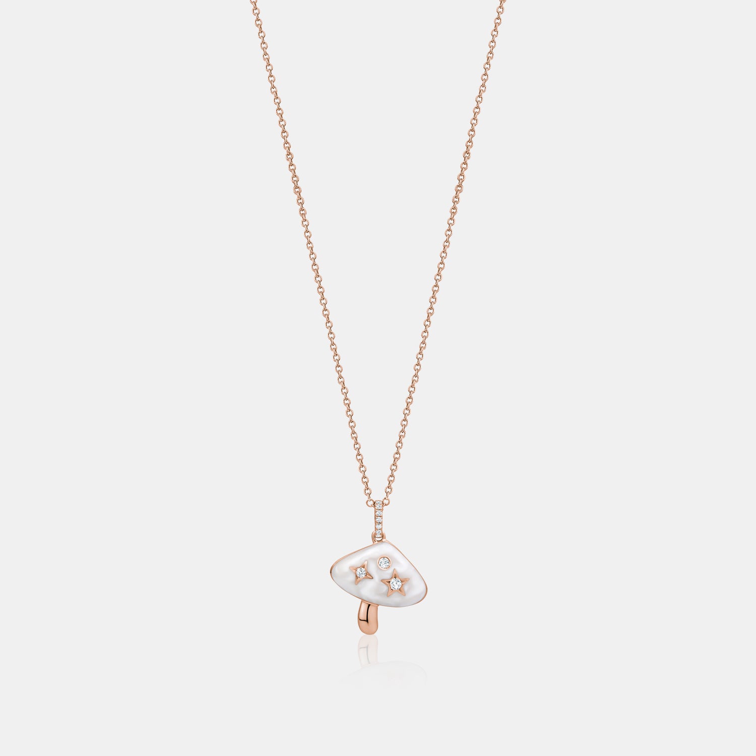 Mother of Pearl Mushroom Necklace