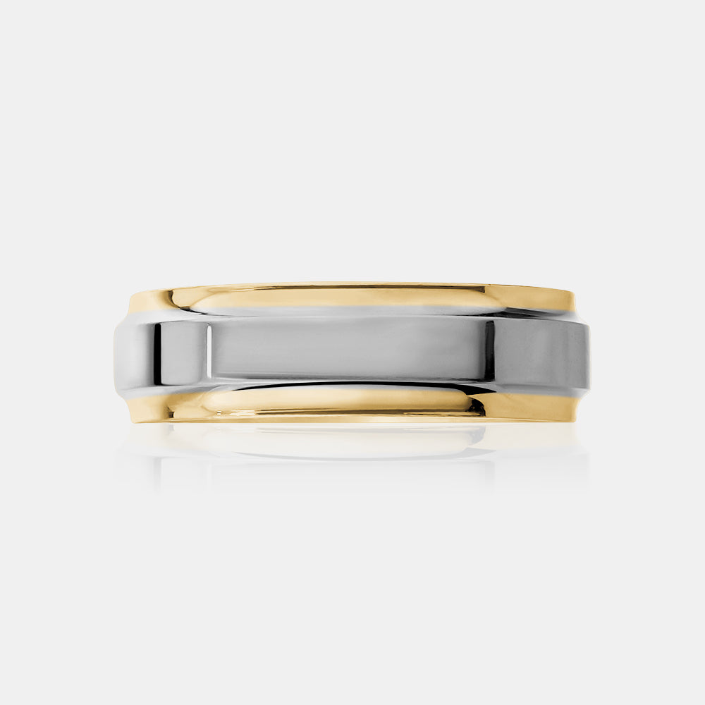 14K Two-Tone High Polished Wedding Band