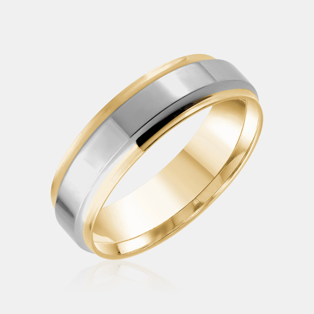 14K Two-Tone High Polished Wedding Band