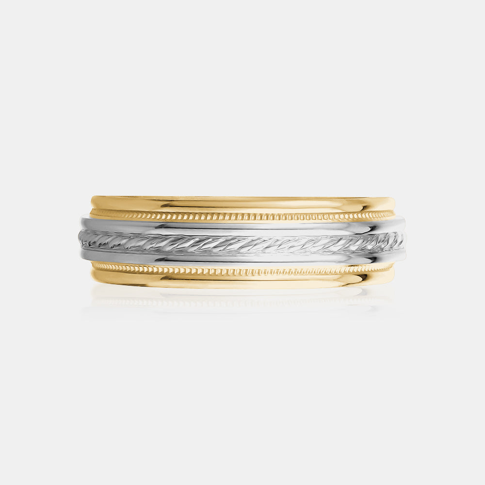 18K Rope Detail Wedding Band