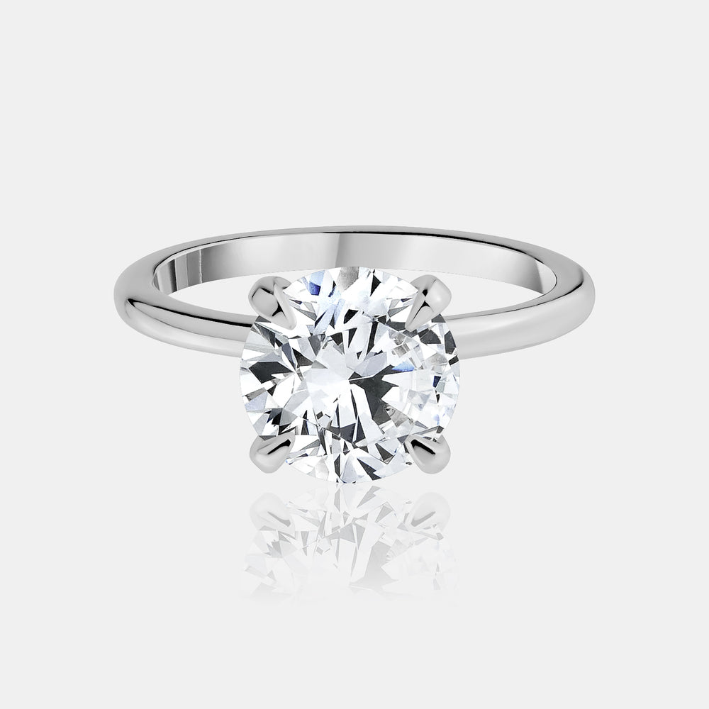 2.5ct Round Cut Lab Engagement Ring - 14K White Gold