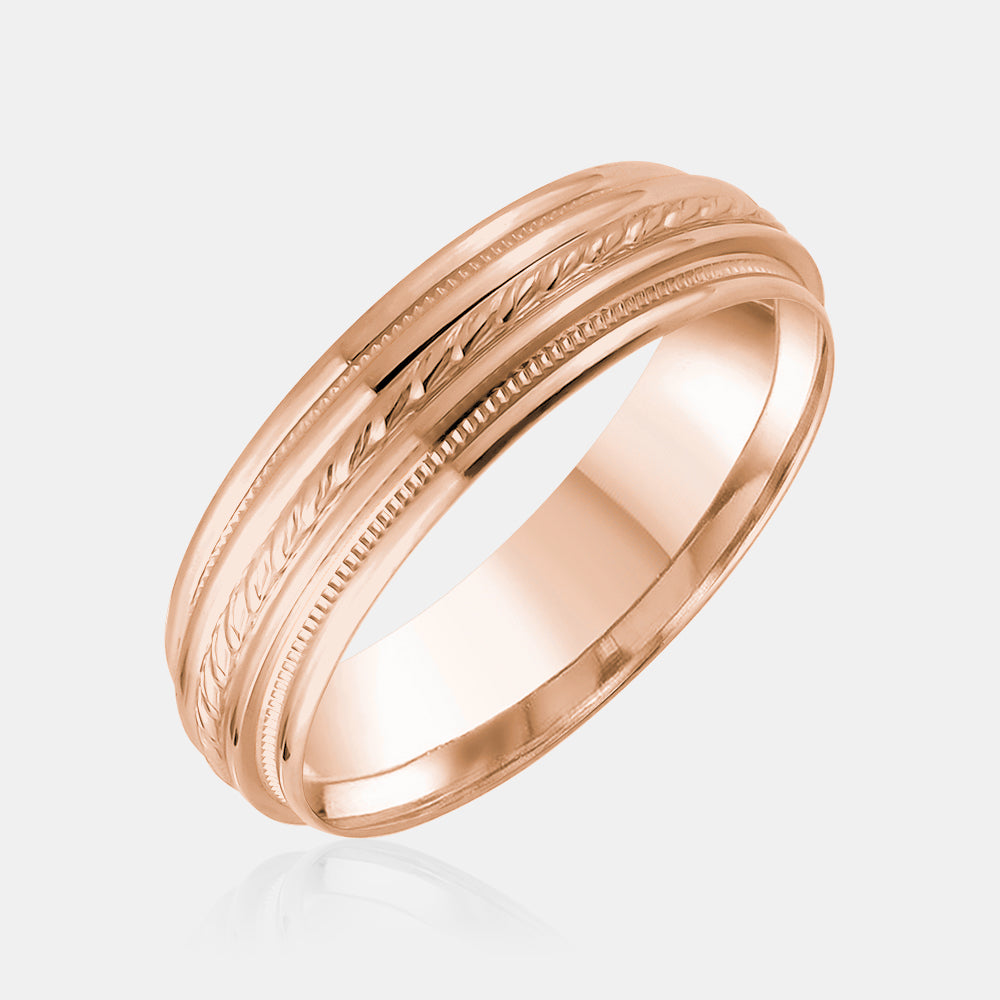 10K Rope Detail Wedding Band