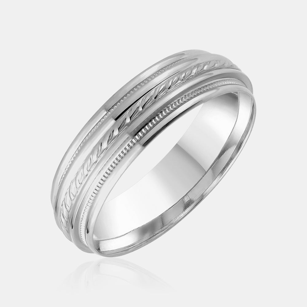 10K Rope Detail Wedding Band